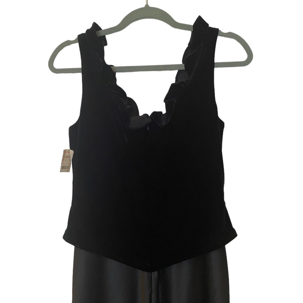 VTG Papell Boutique Sleeveless Evening Gown Velvet Lace Up Faux Corset Size 8 - Picture 5 of 10